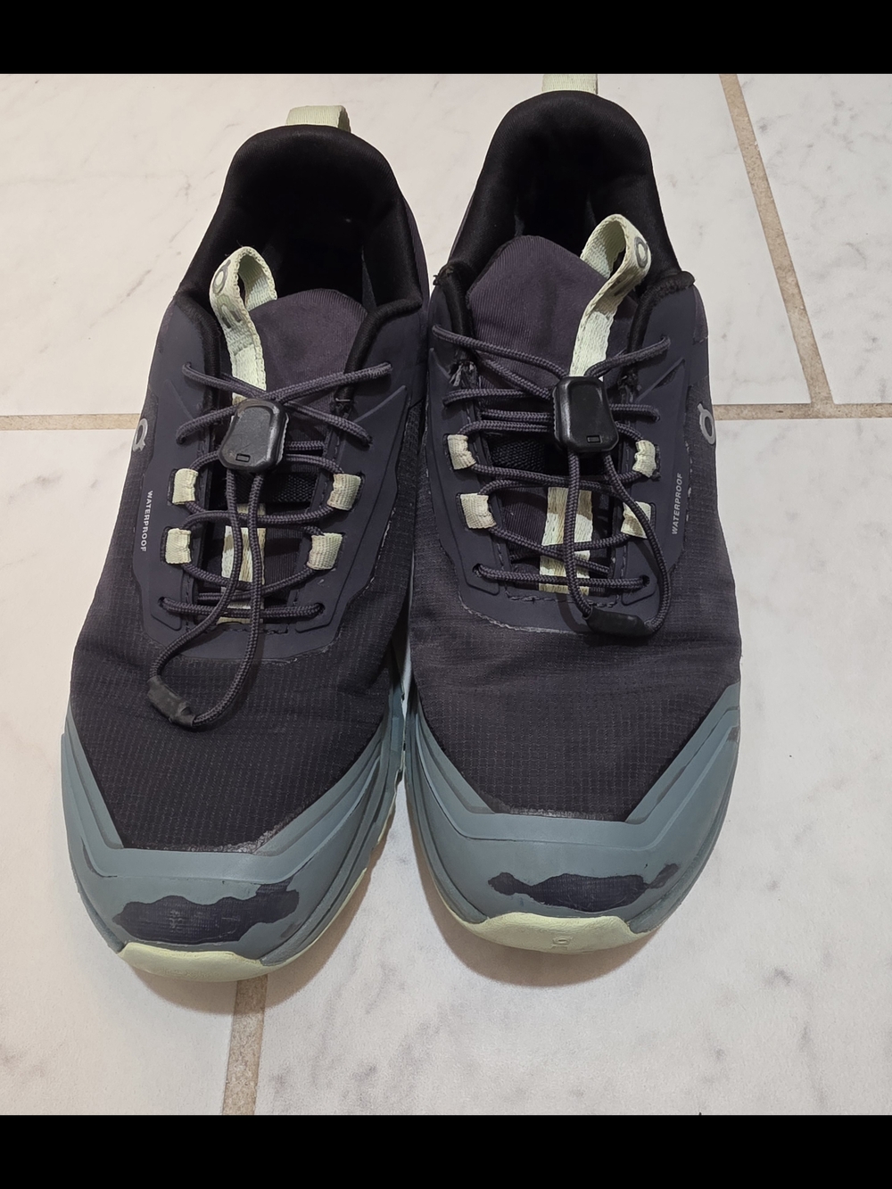 Cloudhere Waterproof Youth Black and Sage Trail Running Shoes